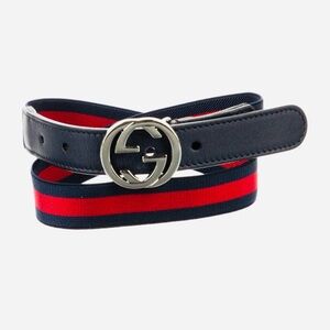 Gucci women’s designer Navy and Red Stripe Belt